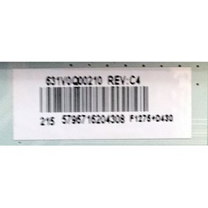 MAIN PARA SMART TV TOSHIBA 4K RESOLUCION ( 3840 x 2160 ) NUMERO DE PARTE 631V0Q00210 / VTV-L55736 / 5796716204308 / PANEL K500WDCRA / DISPLAY T500QVN03.7 / MODELO 50LF621U21